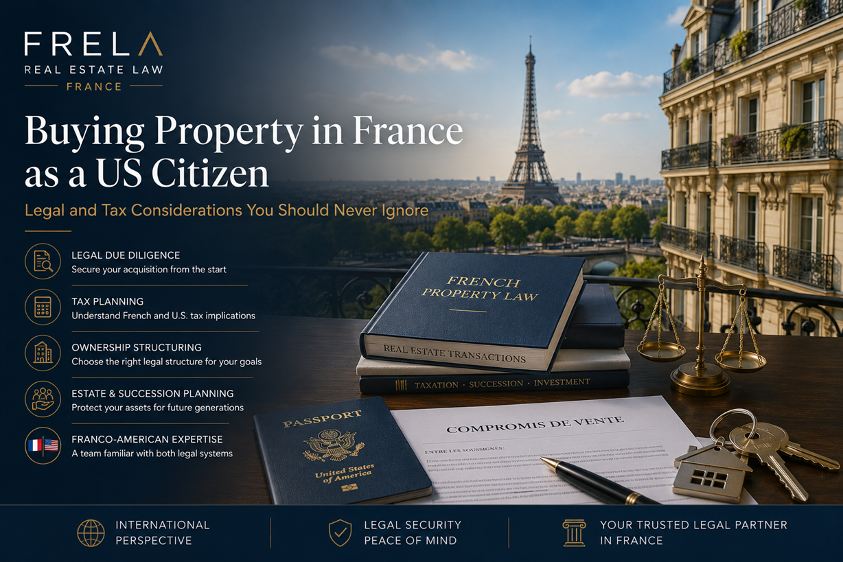 Buying Property in France as a US Citizen: Legal and Tax Considerations You Should Never Ignore France remains one of the world's most attractive destinations for American buyers seeking a second home, retirement residence, investment property or château. Whether you are looking for an apartment in Paris, a villa on the French Riviera, a vineyard in Bordeaux or a countryside estate, purchasing real estate in France requires careful legal and tax planning.